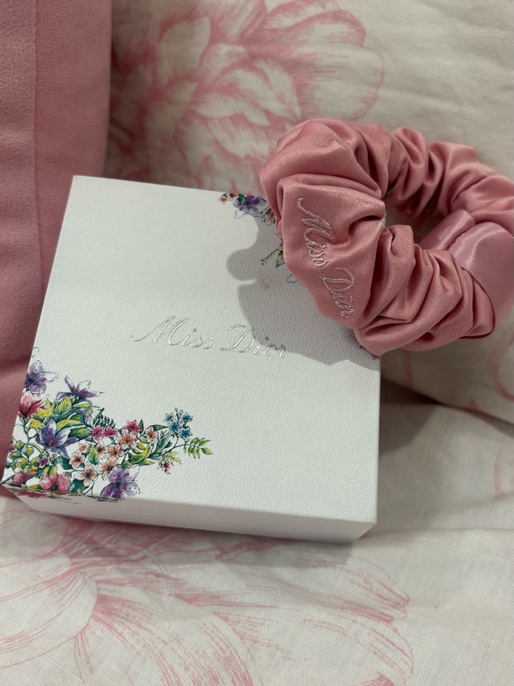 Dior Miss Dior Pink Satin Hair Scrunchie